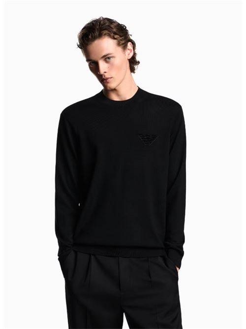Maglione in lana vergine rasata con patch aquila Emporio Armani | EM002419 AF14158.UC001